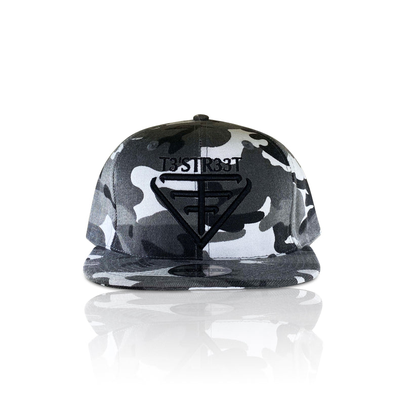 White Camo Snapback Cap