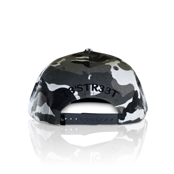 White Camo Snapback Cap