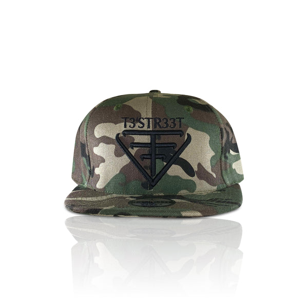 Green Camo Snapback Cap